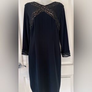 Vintage 1990s Niteline by Della Roufogali beaded black evening dress, size 10.